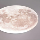 Modern Moon Round Dimmable LED Flush Mount Ceiling Lamp Image - 13