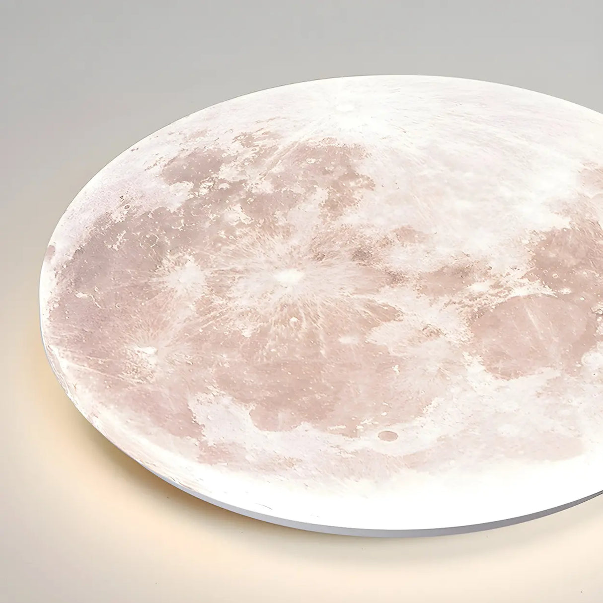 Modern Moon Round Dimmable LED Flush Mount Ceiling Lamp Image - 14