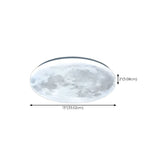 Modern Moon Round Dimmable LED Flush Mount Ceiling Lamp Image - 21