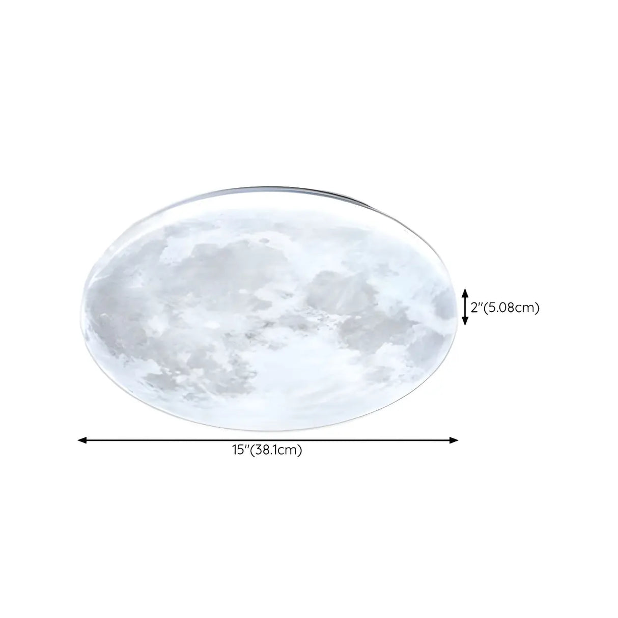 Modern Moon Round Dimmable LED Flush Mount Ceiling Lamp Image - 22