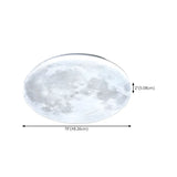 Modern Moon Round Dimmable LED Flush Mount Ceiling Lamp Image - 23