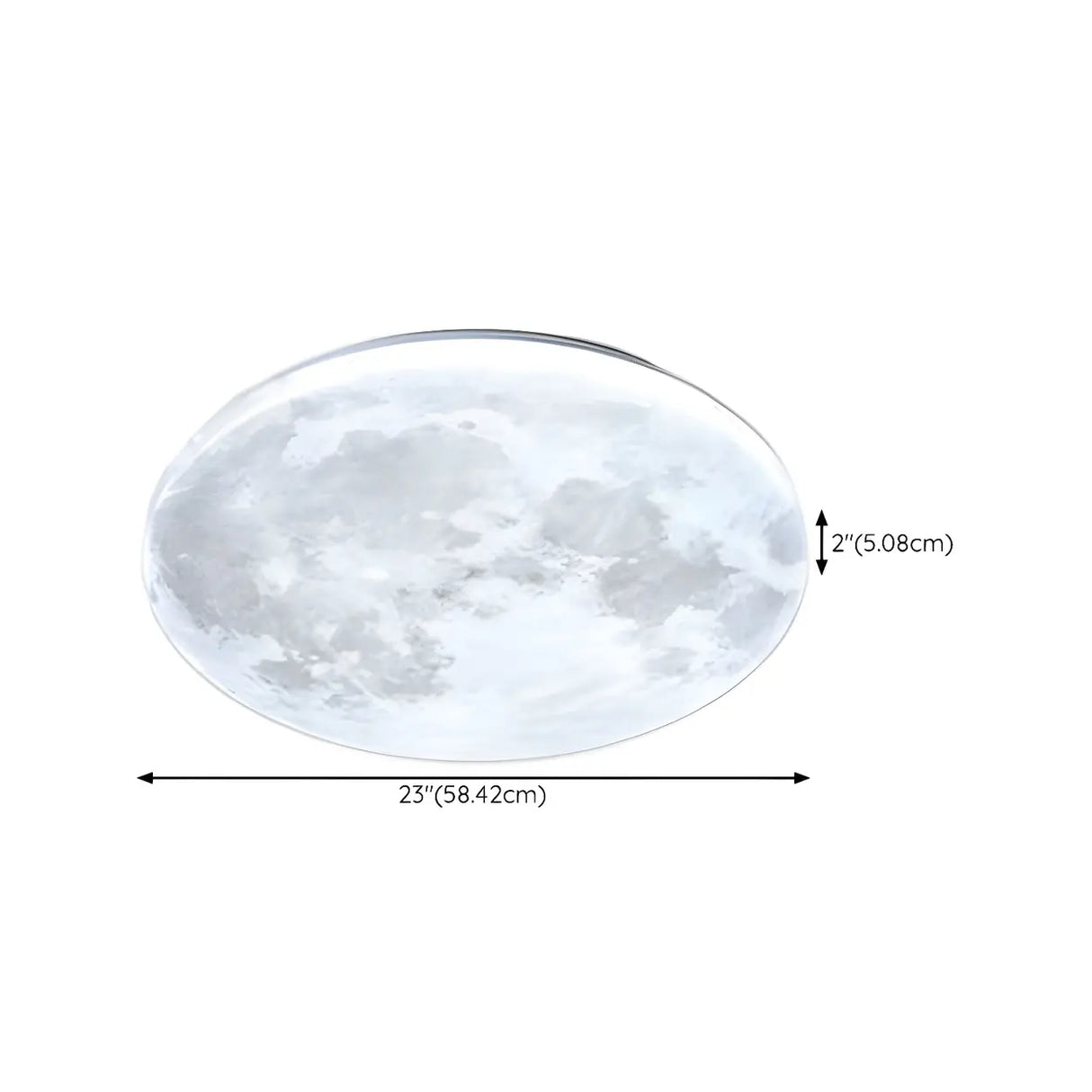 Modern Moon Round Dimmable LED Flush Mount Ceiling Lamp Image - 24