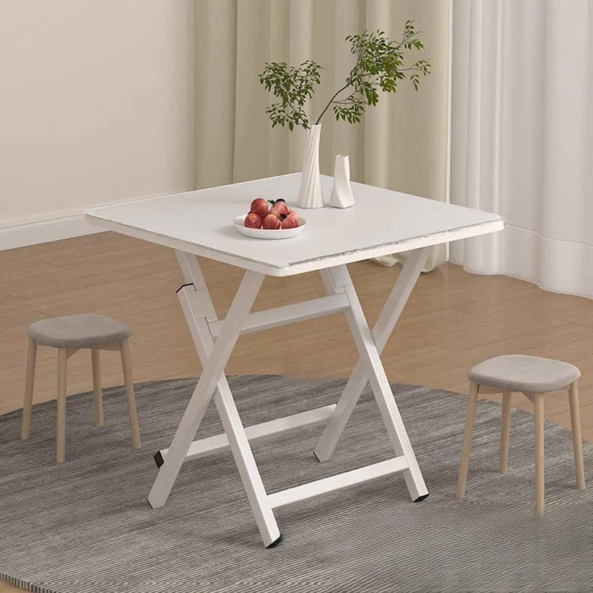 Modern Multi Color Square Foldable Wood Kitchen Dining Table Image - 12