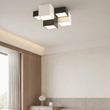 Black White Multi-Cube LED Flush Mount Ceiling Light Image - 1