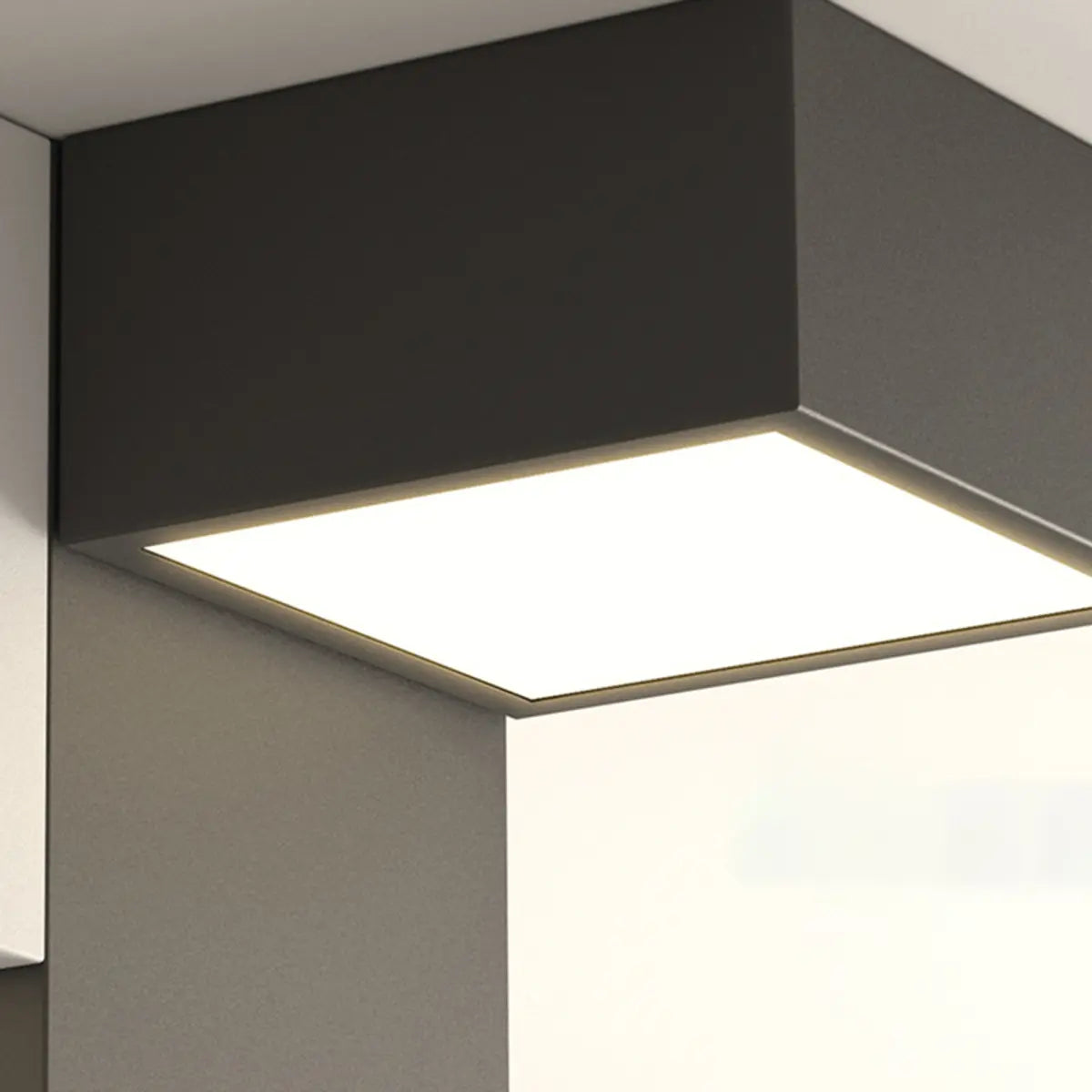 Black White Multi-Cube LED Flush Mount Ceiling Light Image - 11