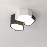 Black White Multi-Cube LED Flush Mount Ceiling Light Image - 2