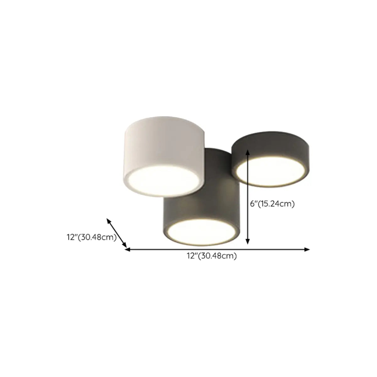 Black White Multi-Cube LED Flush Mount Ceiling Light Image - 20