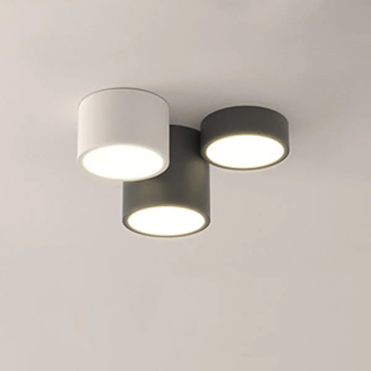 Black White Multi-Cube LED Flush Mount Ceiling Light Image - 9