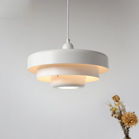 Modern Multi Layer Circular Colorful Aluminum Pendant Light Image - 1