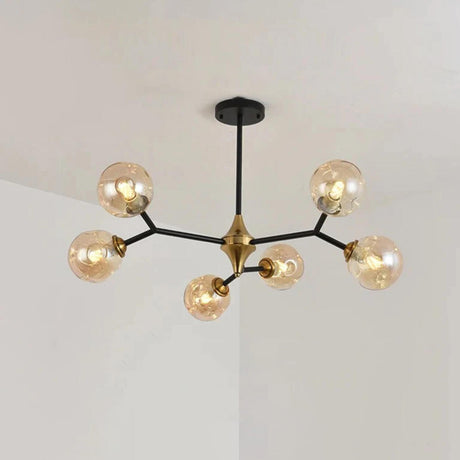 Modern Multi Light Bubble Clear Glass Chandelier Image - 2