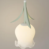 Modern Multi Light Flower White Glass Pendant Light Image - 18