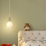 Modern Multi Light Flower White Glass Pendant Light Image - 21