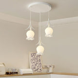 Modern Multi Light Flower White Glass Pendant Light Image - 3