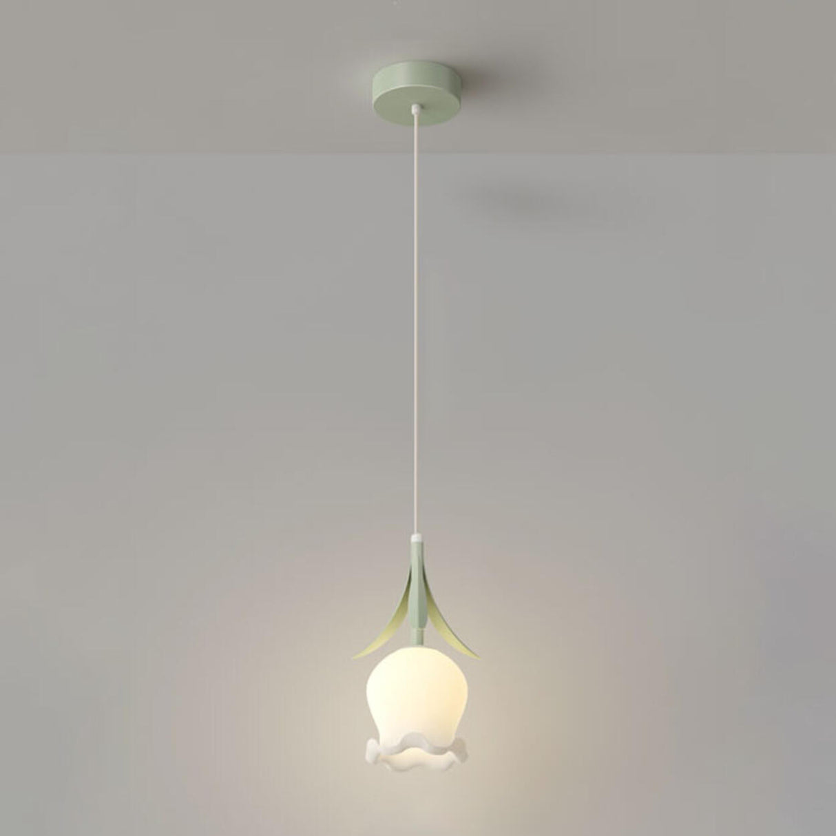 Modern Multi Light Flower White Glass Pendant Light Image - 7