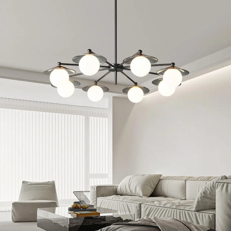 Modern Multi-Light Globe Round Chandelier for Living Room Image - 1