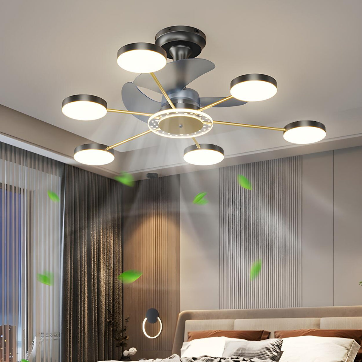 Modern Multi-Light Starburst LED Ceiling Fan Lights Image - 12