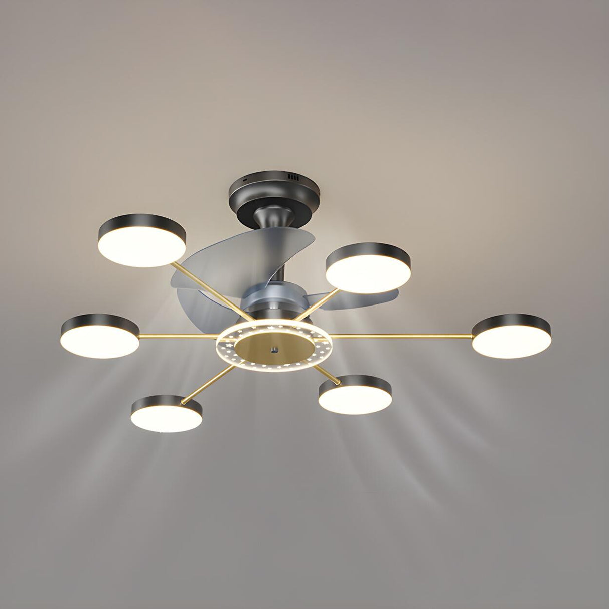 Modern Multi-Light Starburst LED Ceiling Fan Lights Image - 6