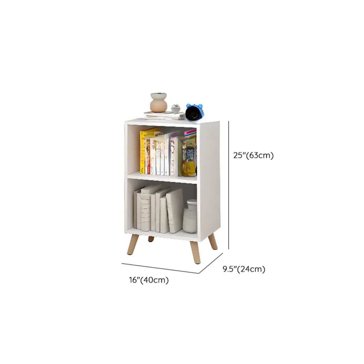 Modern Multi-Purpose Rectangular White Narrow Bookcase 