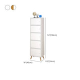 Modern Multi-Purpose Rectangular White Narrow Bookcase Image - 19