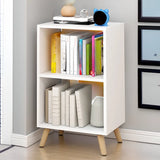 Modern Multi-Purpose Rectangular White Narrow Bookcase Image - 2