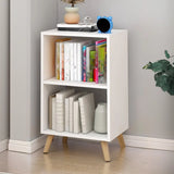 Modern Multi-Purpose Rectangular White Narrow Bookcase Image - 9