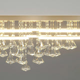 Modern Multi-Round Crystal Chain Semi-Flush Mount Light Image - 11