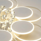 Modern Multi-Round Crystal Chain Semi-Flush Mount Light Image - 14