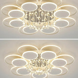 Modern Multi-Round Crystal Chain Semi-Flush Mount Light Image - 17