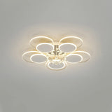 Modern Multi-Round Crystal Chain Semi-Flush Mount Light Image - 7