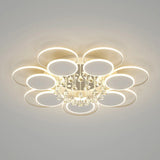 Modern Multi-Round Crystal Chain Semi-Flush Mount Light Image - 9