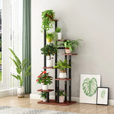 Modern Multi-Tier Wood Floor Display Plant Stand Black Image - 11