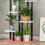 Modern Multi-Tier Wood Floor Display Plant Stand Black Image - 16