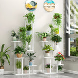 Modern Multi-Tier Wood Floor Display Plant Stand Black Image - 6