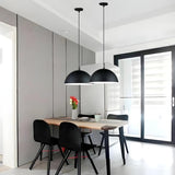 Modern Multicolor Dome Aluminum Dining Room Pendant Light Image - 7