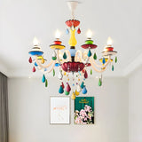 Modern Multicolor Glass Chandelier for Living Room Image - 1