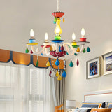 Modern Multicolor Glass Chandelier for Living Room Image - 10