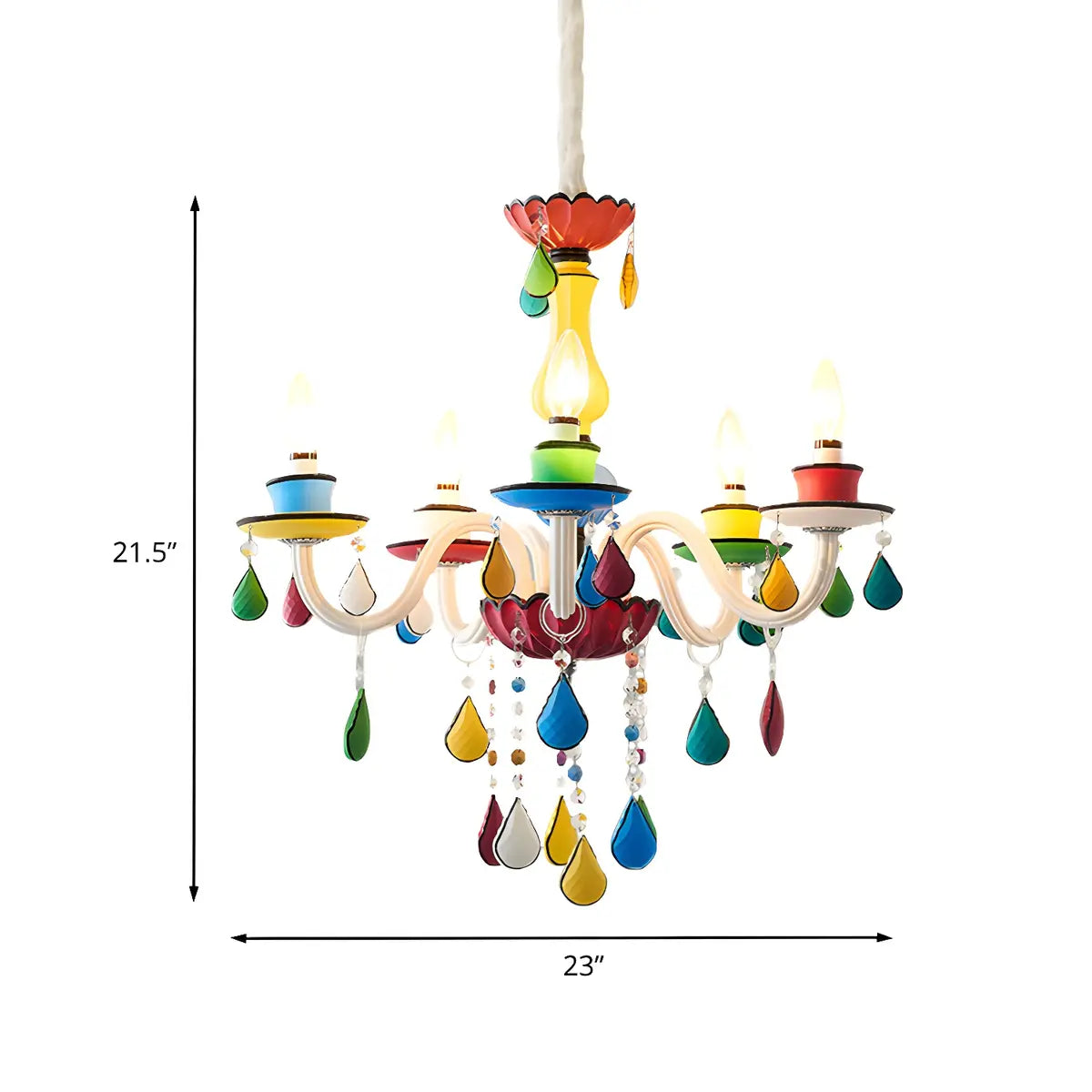 Modern Multicolor Glass Chandelier for Living Room 