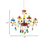 Modern Multicolor Glass Chandelier for Living Room Image - 13