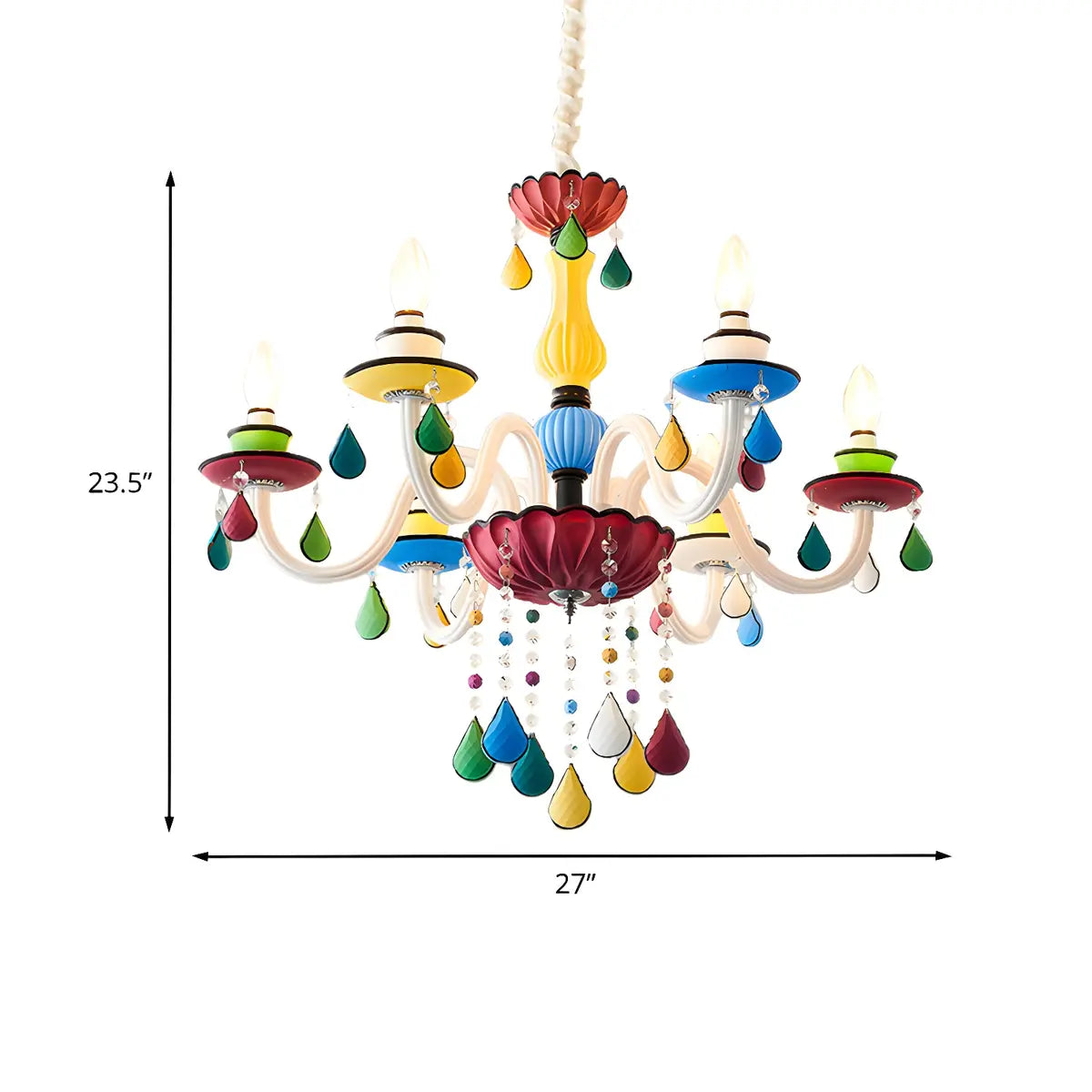 Modern Multicolor Glass Chandelier for Living Room Image - 14