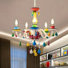 Modern Multicolor Glass Chandelier for Living Room Image - 8