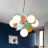 Modern Multicolor Glass Disc Orb Kids Room Ceiling Chandelier Image - 1