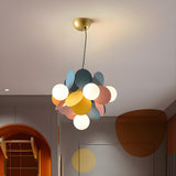 Modern Multicolor Glass Disc Orb Kids Room Ceiling Chandelier Image - 3