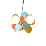 Modern Multicolor Glass Disc Orb Kids Room Ceiling Chandelier Image - 4