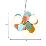 Modern Multicolor Glass Disc Orb Kids Room Ceiling Chandelier #size