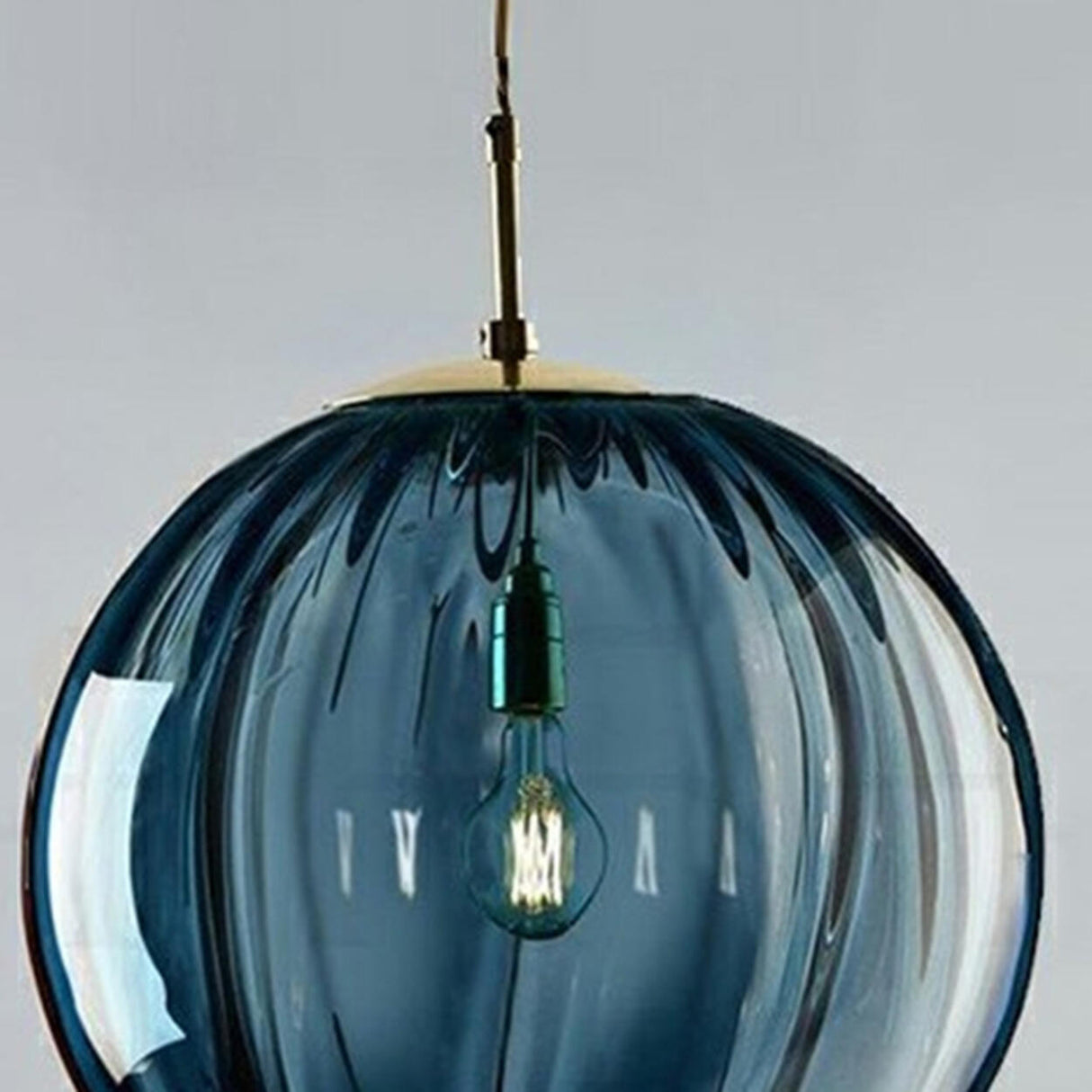 Modern Multicolor Glass Globe Dining Room Pendant Light Image - 10