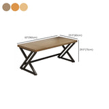 Modern Natural Rectangular Butcher Block Writing Desk Image - 12