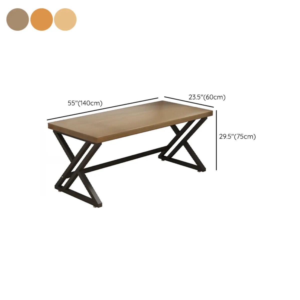 Modern Natural Rectangular Butcher Block Writing Desk Image - 9