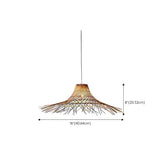 Modern Natural Restaurant Woven Rattan Pendant Light #size