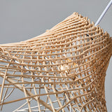 Modern Natural Restaurant Woven Rattan Pendant Light Image - 7