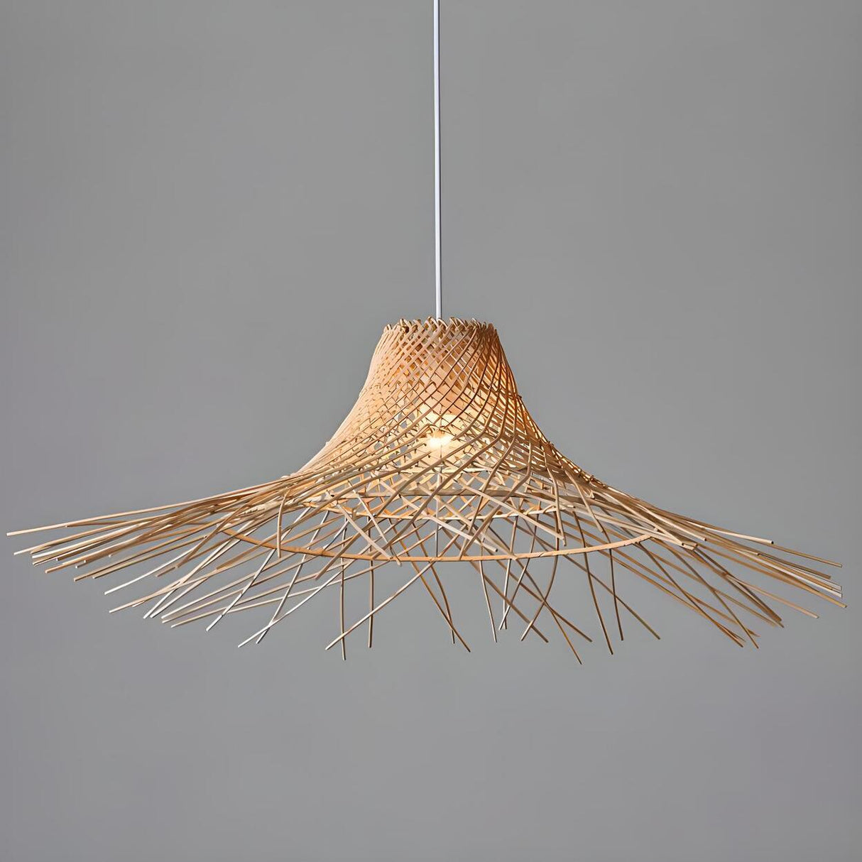 Modern Natural Restaurant Woven Rattan Pendant Light Image - 8